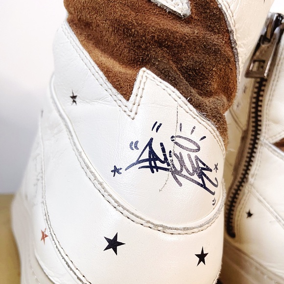 ZV1747 High Flash Sneakers CRUSH Leather ZADIG&VOLTAIRE, size 40 US 9 Distressed - Picture 5 of 15